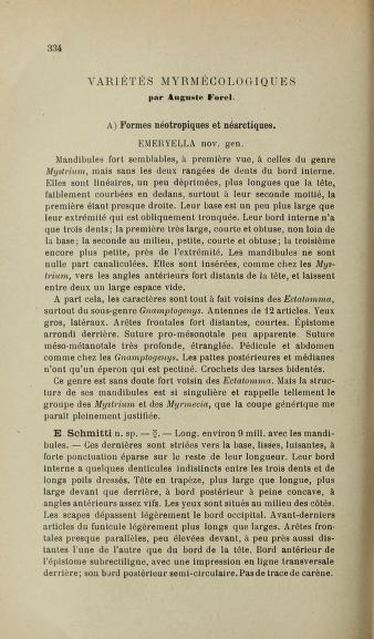 Media type: text; Forel 1901 Description: Variétés myrmécologiques;