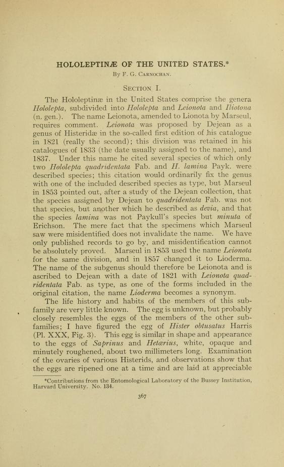 Media type: text; CFCarnochau 1917 Description: Carnochan (1917) Annals of the Ent. Soc. of Amer. 10:367-410;