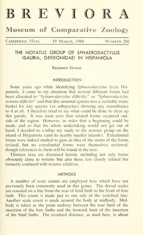 Media type: text;  Shreve 1968 Description: MCZ Breviora no. 280;