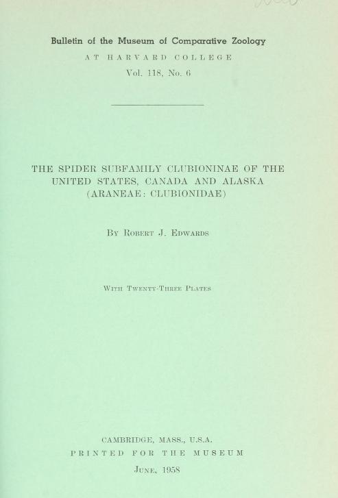 Media of type text, Edwards 1958. Description:MCZ Bulletin Vol. CXVIII no. 6