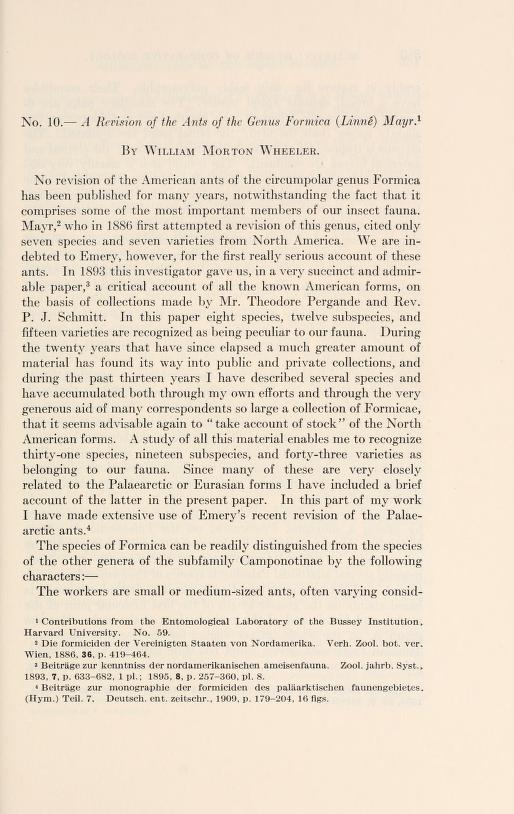 Media type: text, Wheeler 1913. Description: Wheeler (1913), Bull. Mus. Comp. Zool. 53(10): 379-565