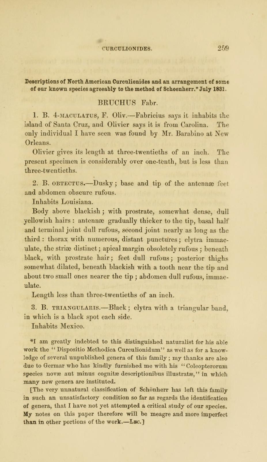 Say (1832) Descriptions of N. Amer. Curculionoides