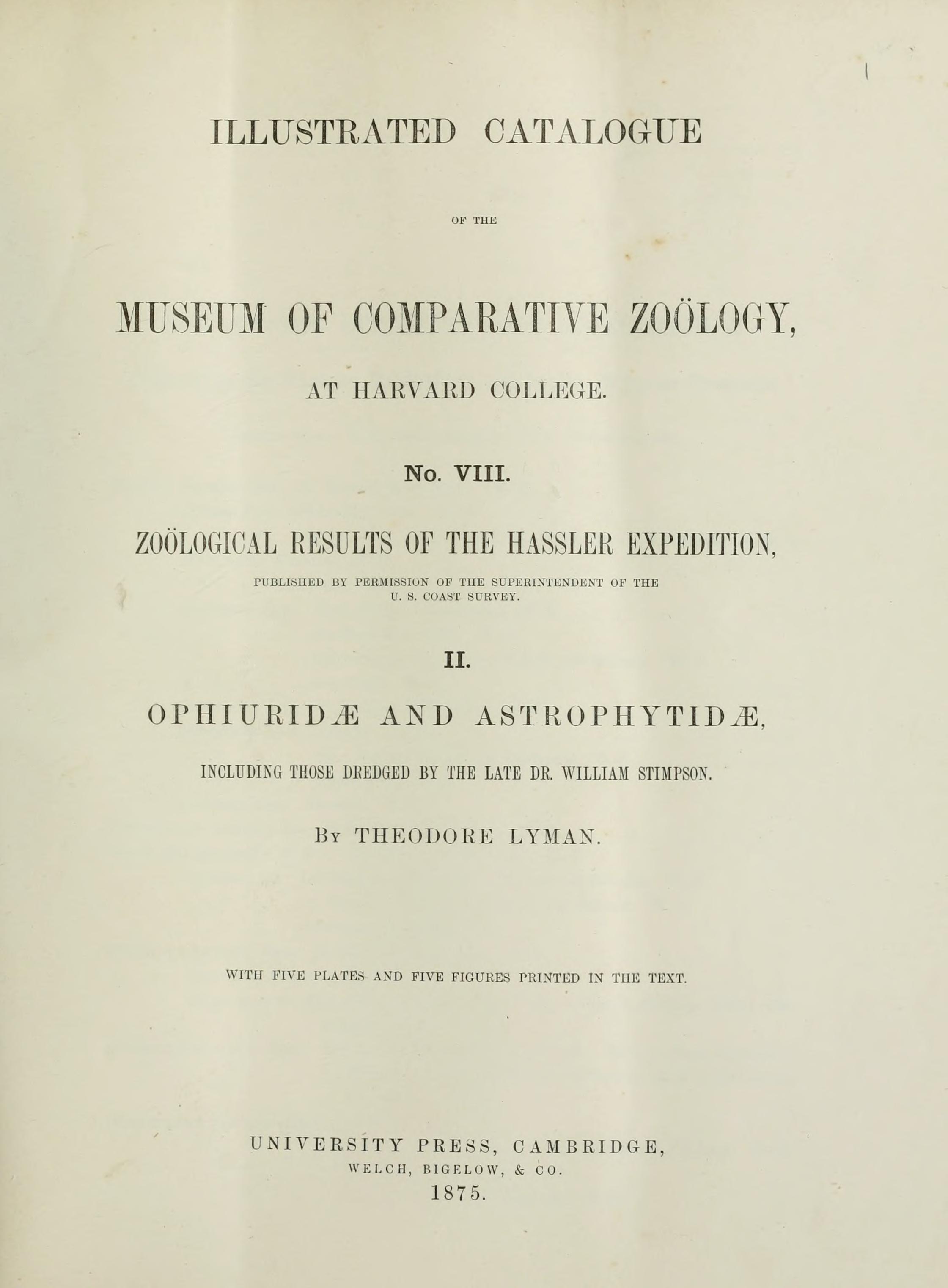 Media type: text; Lyman 1875 Description: MCZ Memoirs Vol. IV no. 2;