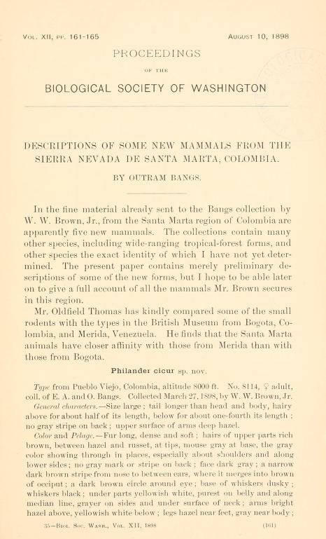 Proceedings of the Biol. Soc. Washington Vol. XII
