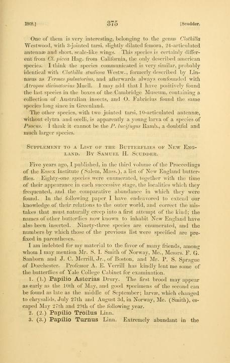 Scudder (1868), Proc. Boston Soc. Nat. Hist. 11:375-384