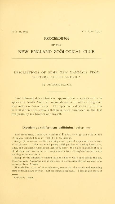 Descriptions of some new mammals from western North America