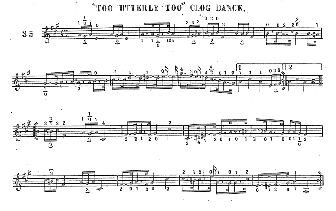 Sheet music for 'Too Utterly Too Clog Dance'