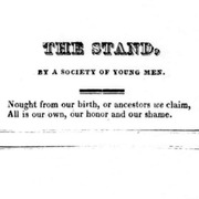 Stand; By a Society of Young Men 1819-1820