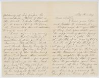 Letter from Lucy Shinn to her daughter, Milicent, about travel arrangements, the State Grange, Solid Muldoon, and the weather