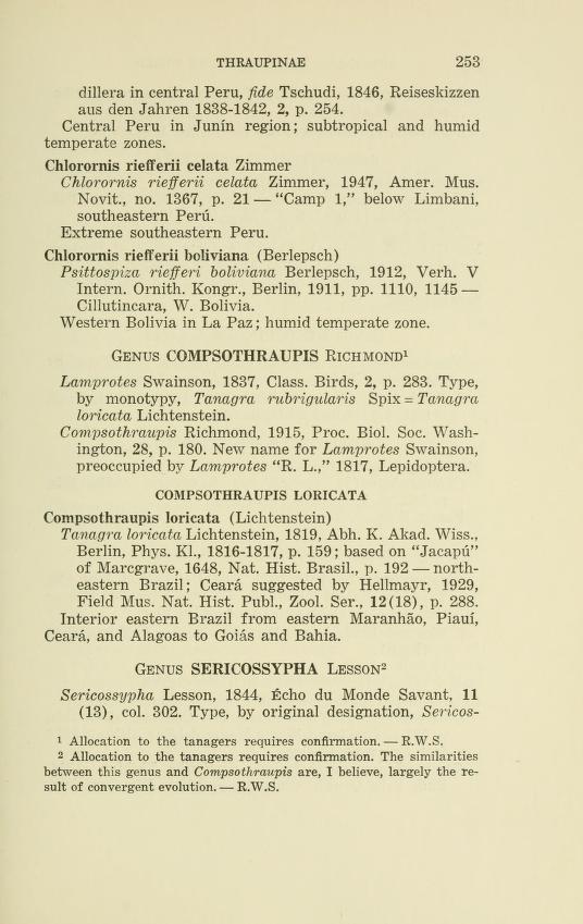 v.13 (1970) - Check-list of birds of the world - Biodiversity Heritage  Library