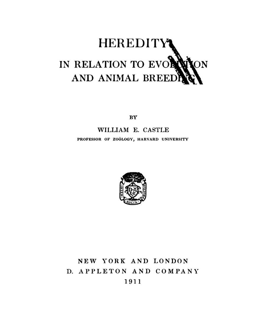 Heredity in relation to evolution and animal breeding - Biodiversity  Heritage Library