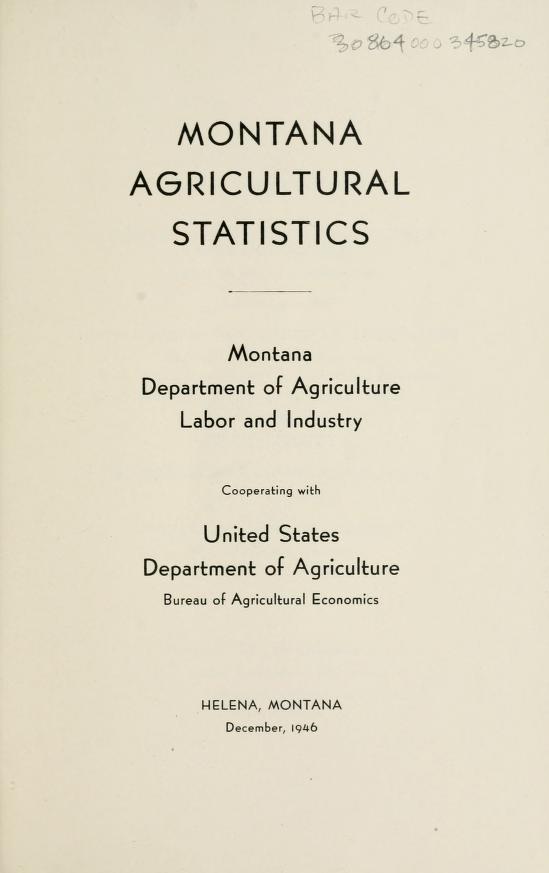 radioactiviteit sensatie Roeispaan 1946 - Montana agricultural statistics - Biodiversity Heritage Library