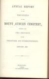 1858-01 Annual Report of the Trustees of the Mount Auburn Cemetery, Together with the Reports of the Treasurer and Superintendent. January, 1858.
