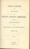 1859-01 Annual Report of the Trustees of the Mount Auburn Cemetery, Together with the Reports of the Treasurer and Superintendent. January, 1859.