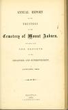 1864-01 Annual Report of the Trustees of the Cemetery of Mount Auburn, Together with the Reports of the Treasurer and Superintendent. January, 1864.